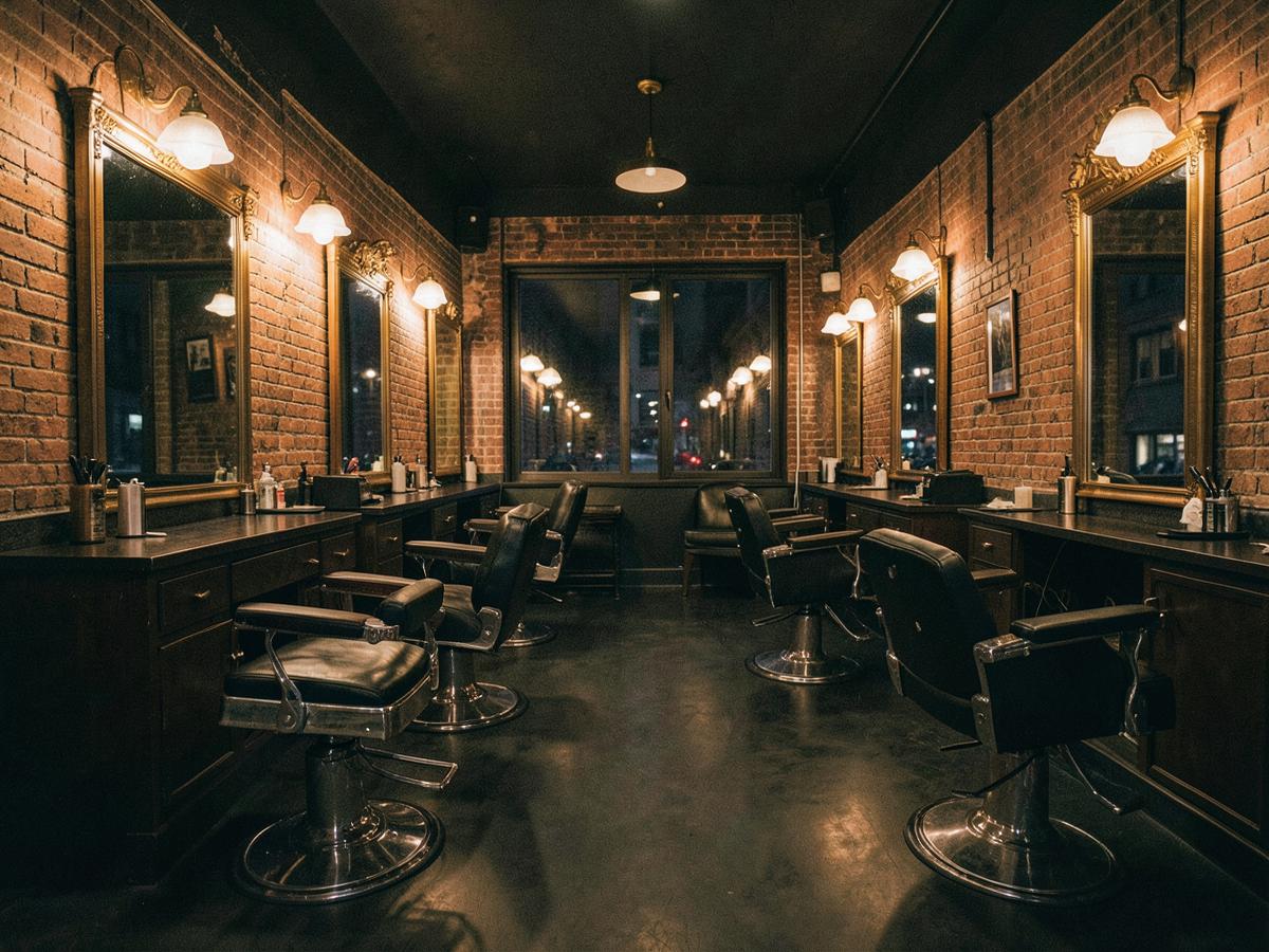 Interiör i Stads Barbershop